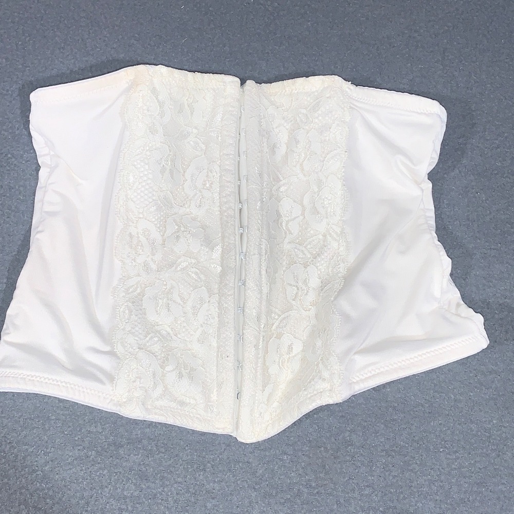 Secret Treasures Lace Waist Cincher Corset Belt Women M Ivory Regency Victorian